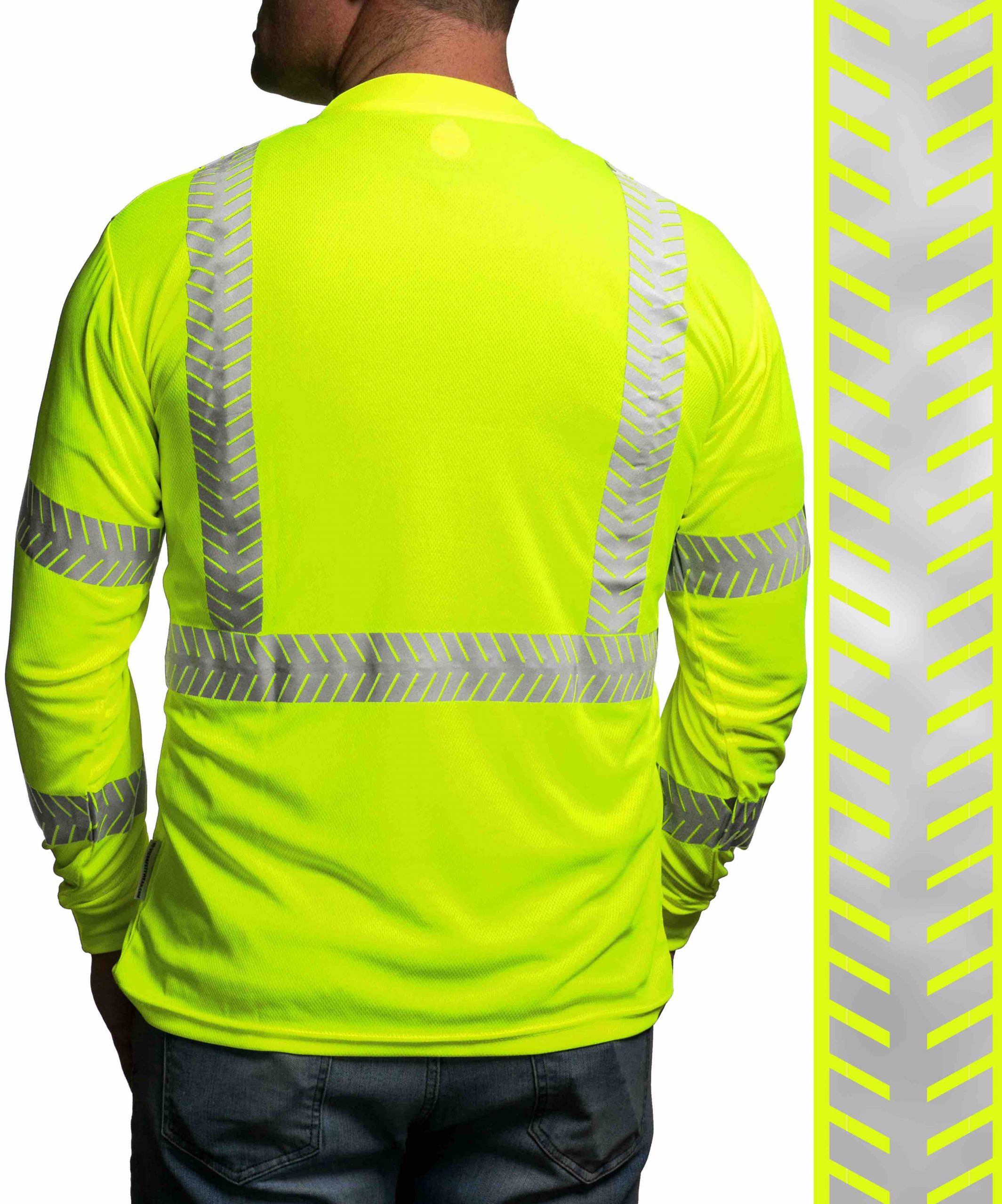 Hi-Viz Brand <br> Dri-Fit Long Sleeve T-Shirts - Segmented Tape - Image 2